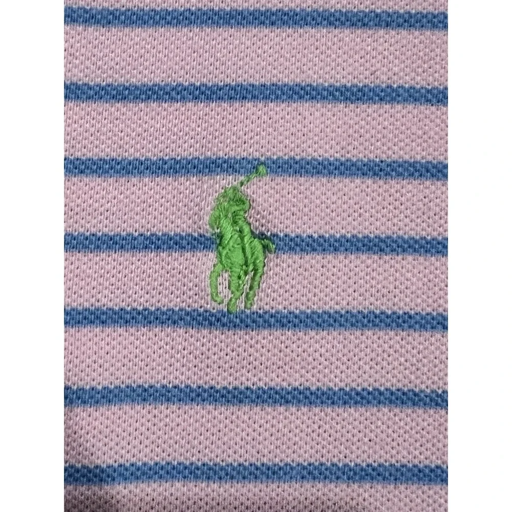 Ralph Lauren Mens Pink Blue Polo Shirt Green Pony Logo Americana Ivy league Y2K